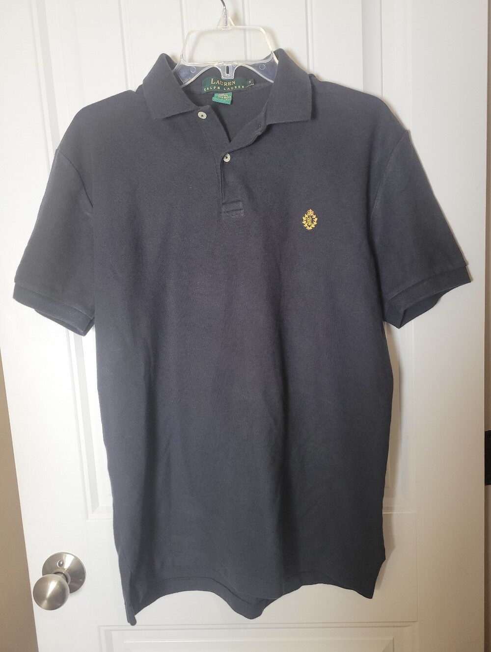 Lauren Ralph Lauren Navy Polo with Gold Crest Emblem Size S